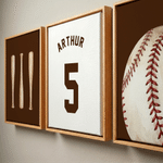 Personalized Multicolor Ball Sports 3-Piece Canvas Prints with Name and Number Bedroom Decor Ship from USA Birthday Gift for Teenager