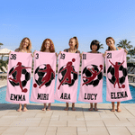 Personalised Soccer Player Silhouette Quick Dry Oversized Beach Towel with Name and Number Beach Party Summer Holiday Gift for Soccer Lovers