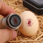 Sello de madera personalizado para huevos de gallina con texto del año y caja de regalo Regalo de cumpleaños de uso diario para el dueño de una granja