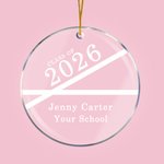 Ornamento colgante acrílico redondo personalizado de la clase de la línea simple de 2026 con la escuela del nombre y la fecha de la clase de la graduación Suministros del partido Regalo para los gradu