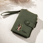 Personalisierte Multicolor Geburt Blume Cartoon Pferd PU Leder Armband Brieftasche mit Namen Geburtstag Kirche Brautparty Geschenk für Pferdebesitzer Liebhaber