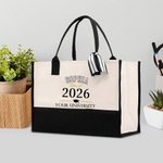 Borsa personalizzata della classe 2026 con fodera impermeabile Borsa a mano di grande capacità Regalo di laurea per laureati