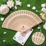 Eventail pliant en bois de santal creusé personnalisé avec nom et année Cadeau de fin d'études pour les diplômés