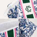 Personalised Chinoiserie Monogram Mahjong Tile Pouch Large Capacity Makeup Bag with Initials Travel Birthday Anniversary Gift for Mahjong Lovers