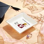 Personalised Graduate Back View Graduation Ribbon Jewellery Dish with Name and Year Graduation Birthday Gift for Graduates Classmates