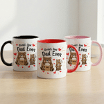 Personalisierte Papa & Baby Bär Design 11 oz 15 oz Keramik Becher mit Namen und Untersetzer Vatertag Geburtstag Geschenk für Papa Papa