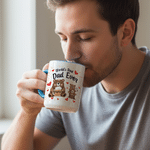 Personalisierte Papa & Baby Bär Design 11 oz 15 oz Keramik Becher mit Namen und Untersetzer Vatertag Geburtstag Geschenk für Papa Papa