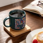 Personlig Vintage Floral Bookshelf Library 11,8 oz keramisk krus med navn Daglig drikking Bursdagsgave til bokelskere