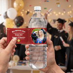 Personalized Graduation Photo Water Bottle Label Sticker with Name and Year Set of 20 Graduation Party Gift for Graduates