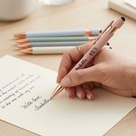 Personalised Birth Flower Zodiac Design Retractable Ballpoint Pen with Name Touch Control Design Daily Use Birthday Gift for Student Friend Teacher