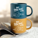 Taza de café de cerámica personalizada con el nombre del perro Best Dog Dad Ever Día del Padre Regalo de cumpleaños para dueños de perros