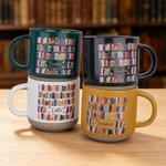 Personlig Vintage Floral Bookshelf Library 11,8 oz keramisk krus med navn Daglig drikking Bursdagsgave til bokelskere