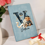 Personalised Graduation Highland Cow A5 A6 PU Leather Notebook Cover with Name and Initial Graduation Gift for Students Graduates