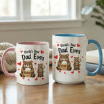 Personalisierte Papa & Baby Bär Design 11 oz 15 oz Keramik Becher mit Namen und Untersetzer Vatertag Geburtstag Geschenk für Papa Papa