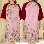 Personalised Watercolor Double Heart Birth Flowers Lounge Pyjamas with Names and Pockets Daily Wear Birthday Mother's Day Gift for Grandma Mom