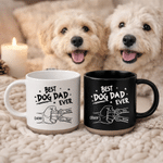 Taza de café de cerámica personalizada con el nombre del perro Best Dog Dad Ever Día del Padre Regalo de cumpleaños para dueños de perros