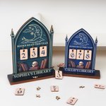 Personalised Books Read This Year Gothic Wooden Books Read Tracker with Text and 30 Number Blocks Bookshelf Decor Birthday Gift for Reader Book Lover