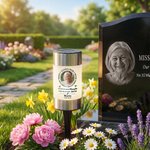 Personalised Always Loved Photo Solar Garden Light with Name and Year Garden Decor Sympathy Memorial Gift for Loss of Loved One