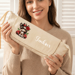 Personalizzato carino cavallo nascita fiore ragazza portatile riscaldamento asta borsa di stoccaggio con nome e isolamento Pad viaggio accessorio regalo di compleanno per le donne