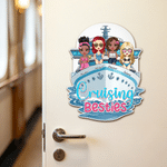 Personalized Cartoon Besties Character Cruise Ship Fridge Magnet with Name Home Decor Summer Travel Birthday Gift for Besties Friends