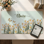 Personalized Birth Flower Non-Slip Large Size Mouse Pad Desk Mat with Name Game Room Daily Use Birthday Gift for Friend