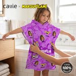 Personalized 1-6 Funny Marsupilami Face Photo Soft Quick Dry Hooded Beach Towel with Name Beach Holiday Gift for Kids | Callie × Marsupilami®