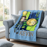 Personalisierte Multicolor Cartoon Tennis Charakter weiche Decke mit Namen Home Decor Team Geburtstag Geschenk für Tennisliebhaber