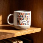 Personlig Vintage Floral Bookshelf Library 11,8 oz keramisk krus med navn Daglig drikking Bursdagsgave til bokelskere