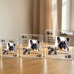 Placca acrilica quadrata personalizzata con 2 foto a collage con stampa a zampa con nome Regalo commemorativo per animali domestici Mamma Papà