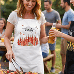 Personalized Birth Flower Apron with Name and Pocket Birthday Mother's Day Gift for Mother Grandma