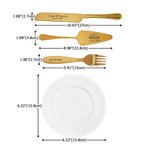 Personalized Engraved Mr. & Mrs. Wedding Forks Set and Ceramic Cake Plate with Name and Date Engagement Gift for Newlywed Couples