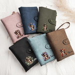 Personalisierte Multicolor Geburt Blume Cartoon Pferd PU Leder Armband Brieftasche mit Namen Geburtstag Kirche Brautparty Geschenk für Pferdebesitzer Liebhaber