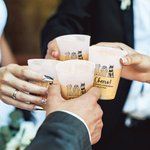 Personalisierte Linie Kunst Stil Haustier Foto Einweg-Plastikbecher mit Namen Satz von 10 täglichen Gebrauch Hochzeit Party Geschenk für Gäste Newlyweds