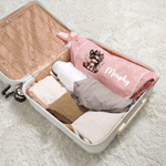 Personalizzato carino cavallo nascita fiore ragazza portatile riscaldamento asta borsa di stoccaggio con nome e isolamento Pad viaggio accessorio regalo di compleanno per le donne