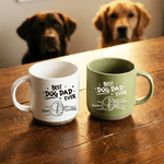 Taza de café de cerámica personalizada con el nombre del perro Best Dog Dad Ever Día del Padre Regalo de cumpleaños para dueños de perros