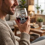 Personalized Fist Bump 15 oz Stemless Wine Glass with Name Father's Day Birthday Gift for Man Brother