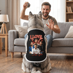 Personalized Photo Lightning Bolt Soft Cotton Dog Vest with Title Father's Day Birthday Gift for Men Pet Owners