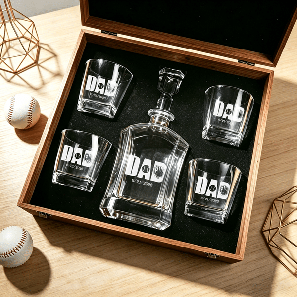 Personalised Balls Design Whiskey Decanter with Date Birthday Anniversary Father's Day Gift for Dad