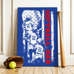 Personalised Stars Stripes Softball Dad Canvas Poster Flameless Painting Framed Painting with 1-4 Names and Numbers Father's Day Game Day Gift for Dad