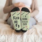Personalisierte Multicolor Bär Herz Babyflasche weiche Mid-Calf Socken mit Namen und Text täglich tragen Schwangerschaft Muttertag Geschenk für neue Mutter Frau Freund