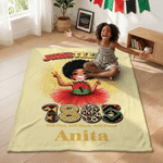 Personalizzato carino cartone animato Juneteenth africano bambini morbido lancio coperta con nome nero giorno dell'indipendenza regalo per ragazzo ragazza