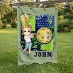 Personalisierte Multicolor Cartoon Tennis Charakter weiche Decke mit Namen Home Decor Team Geburtstag Geschenk für Tennisliebhaber