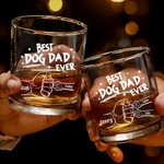 Gepersonaliseerd Beste Hond Paw Print 10 oz Rock Whiskey Glas met Namen Dagelijks Gebruik Vaderdag Cadeau voor Vader Huisdierbezitter