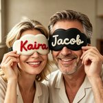 Personalized Multicolor Yarn Name Eye Mask with Name Daily Use Birthday Bridesmaid Gift for Sister Best Friends Family
