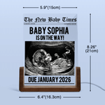 Personalisierte Vintage Zeitung Foto Acryl LED-Nachtlicht mit Namen ersten Vatertag Geburtstag Geschenk für neue Eltern