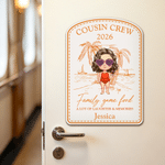 Personalized Cute Cruise Cartoon Character Palm Fridge Magnet with Title Name Text and Year Summer Travel Birthday Gift for Travel Lovers Woman Man