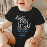 Babero de algodón 100% con diseño de animales personalizado para padres e hijos Traje de bebé a juego con el nombre Primer regalo de cumpleaños del Día del Padre para recién nacidos