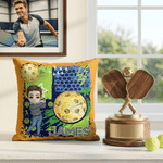 Personalised Cartoon Sport Character Design Soft Cushion Cover with Name Home Decor Game Day Team Gift for Tennis Pickleball Lover Player