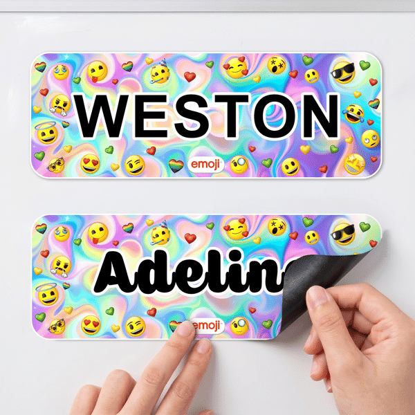 Personalized Playful emoji Colorful Board Magnet with Name Classroom and Home Decor Back to School Gift for Teacher Kids| Callie × emoji ™