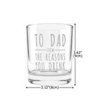 Personalised The Reasons You Drink 10 oz Whiskey Glass with 1-5 Names Father's Day Birthday Gift for Dad Grandad